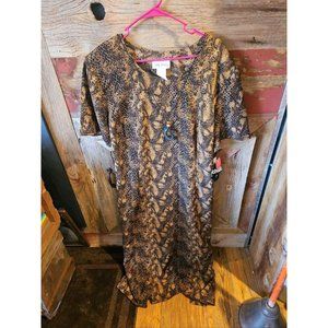 NEW Womens Plus Size 24W (2xl - 3xl)  Snakeskin Looking Dress with Built in Neck